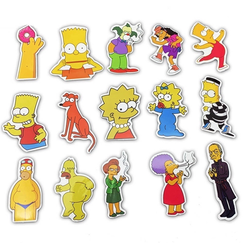 Miếng Dán Hình Nhân Vật Hoạt Hình The Simpsons Chống Thấm Nước Cho Xe Hơi, Laptop, Ván Trượt