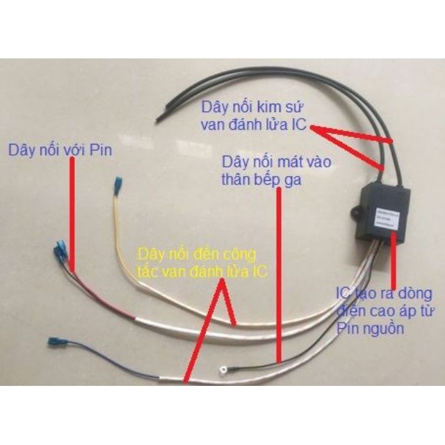 IC đánh lửa bếp gas âm, bộ đánh lửa bếp gas 1.5V