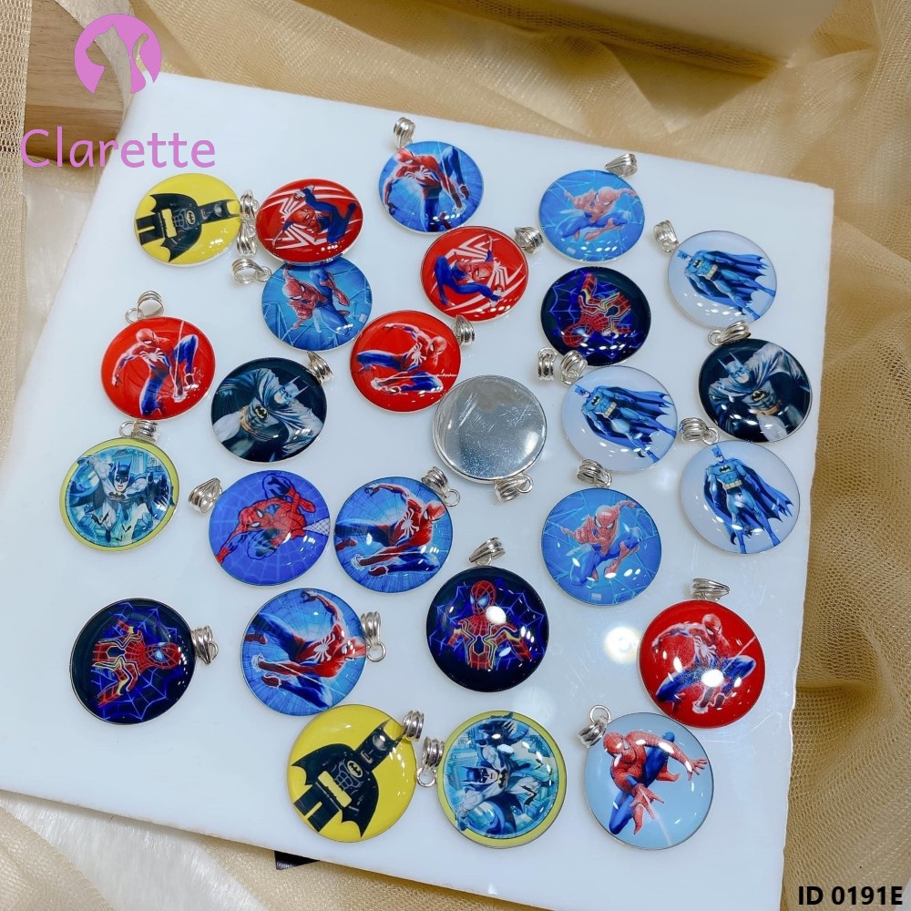 Vòng cổ bạc cho bé nam hình siêu nhân, hình người nhện, hình người dơi khắc tên theo yêu cầu Clarette 0191E