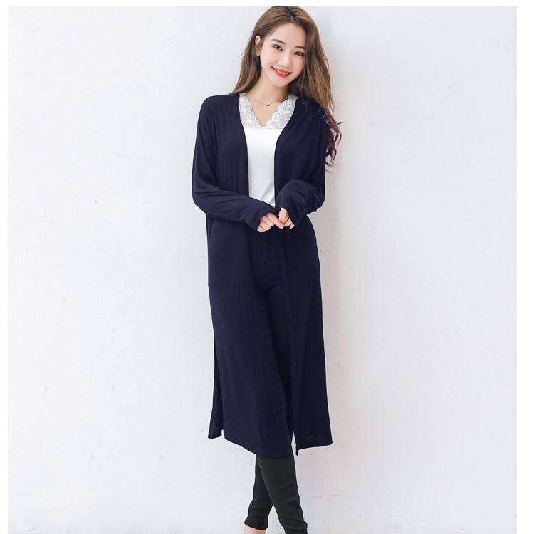 Áo khoác cardigan dáng dài xẻ tà thời trang dành cho nữ