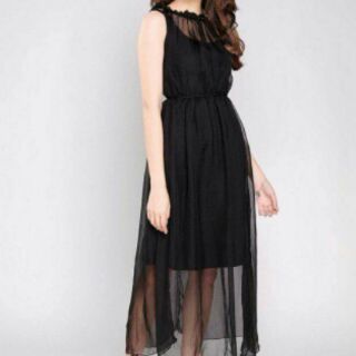 Maxi Voan Lụa Cổ Yếm Sang Chảnh