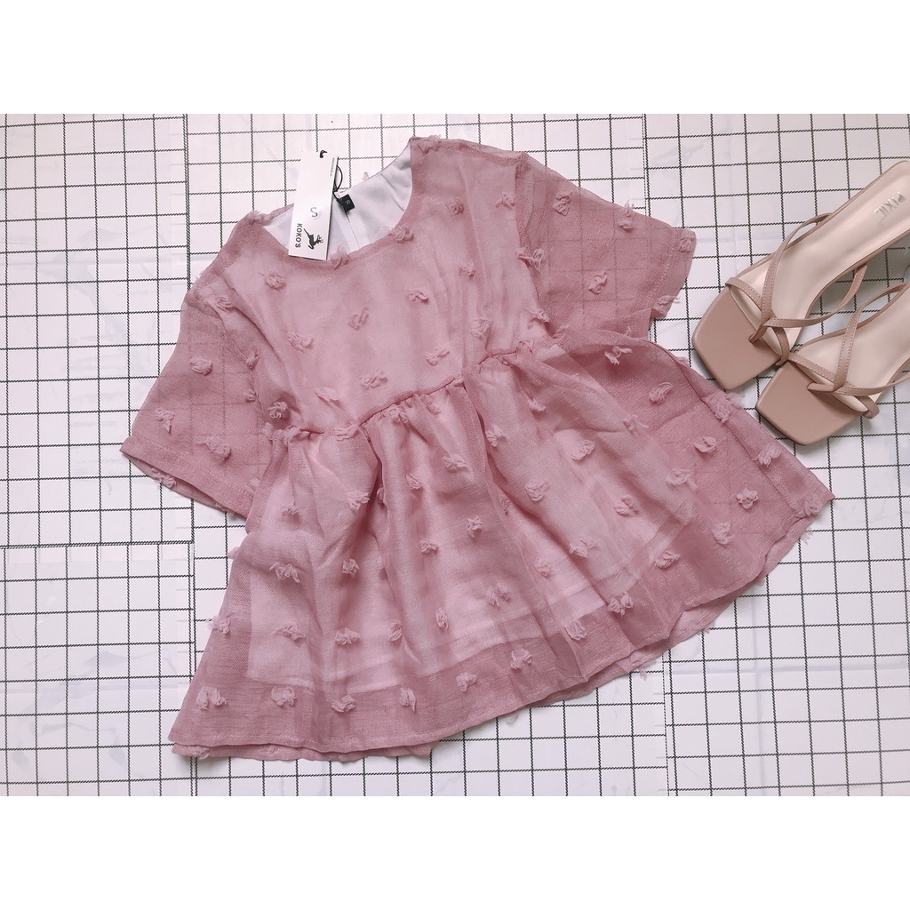 [Mã 11FASHIONSALE1 giảm 10k đơn 50k] Áo babydoll đuôi xếp ly nhiều màu cho nữ hàng VNXK | BigBuy360 - bigbuy360.vn