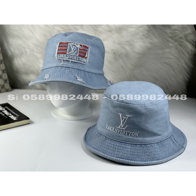 Mũ bucket vải Jeans 2 ,sựt thêu v.l.l.l cực bụi nam nữ (SỈ LE MU NÓN STOẺ)