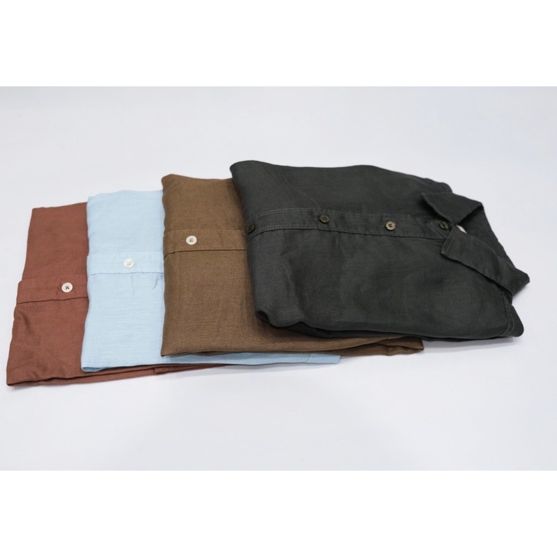 Áo Sơ Mi Nam Tay Dài Trơn Linen Tưng