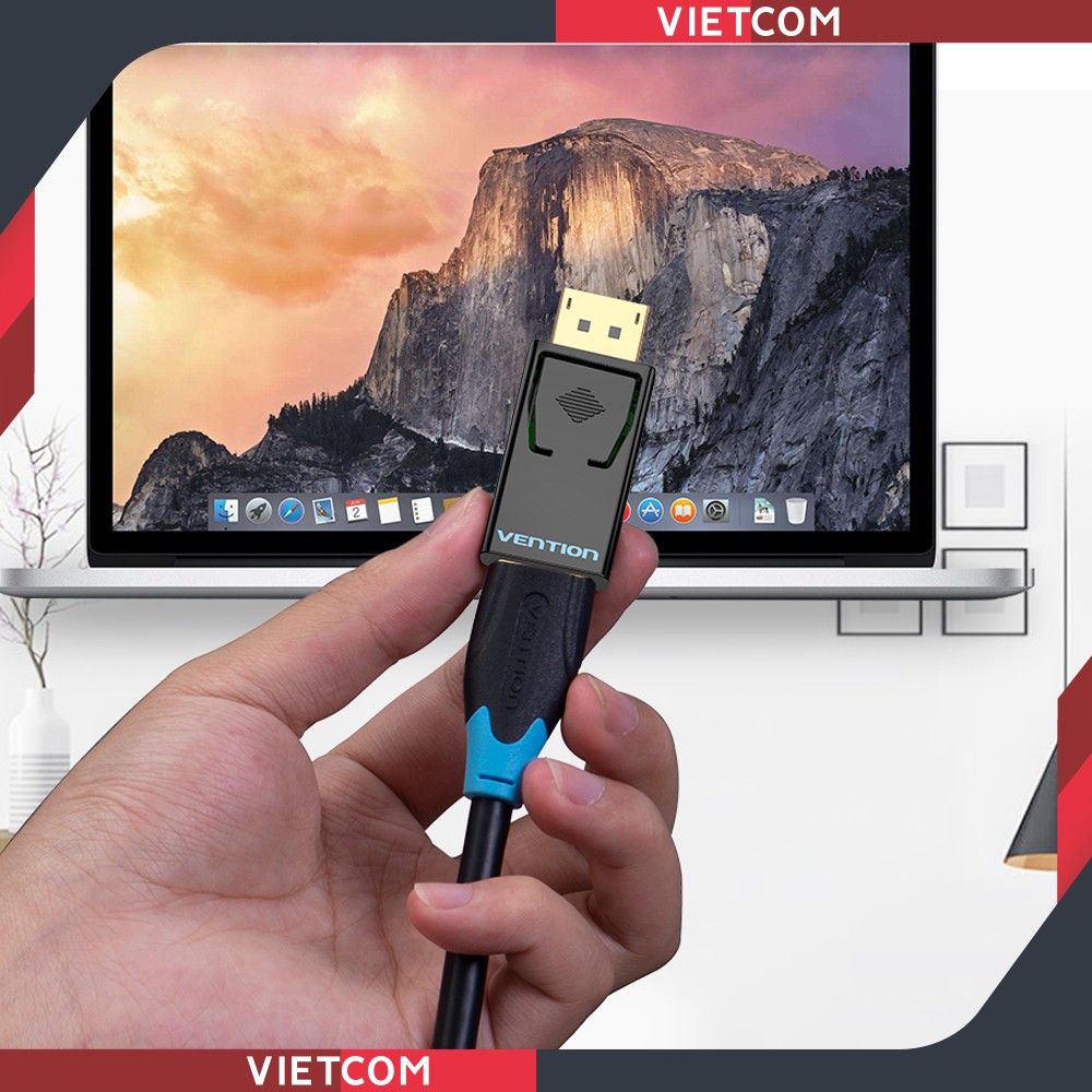 Đầu chuyển đổi Displayport To Hdmi Mạ Vàng - Thương Hiệu Vention - Hỗ trợ độ phân giải 1080P/60Hz & 4K/30Hz