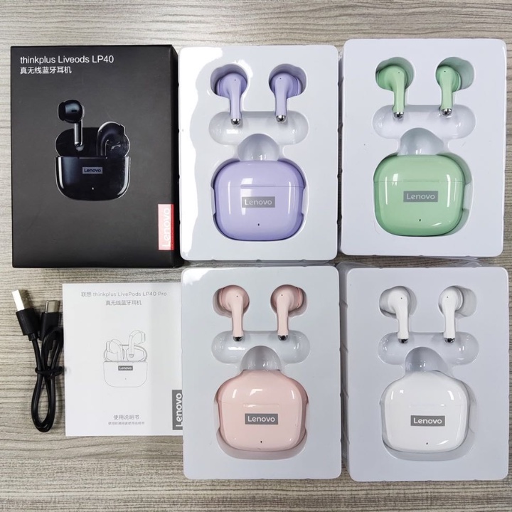 Tai nghe Bluetooth lenovo LP40PRO chống ồn điều khiển kép, chống thấm nước, phiên bản 2022 - Bảo hành 12 tháng
