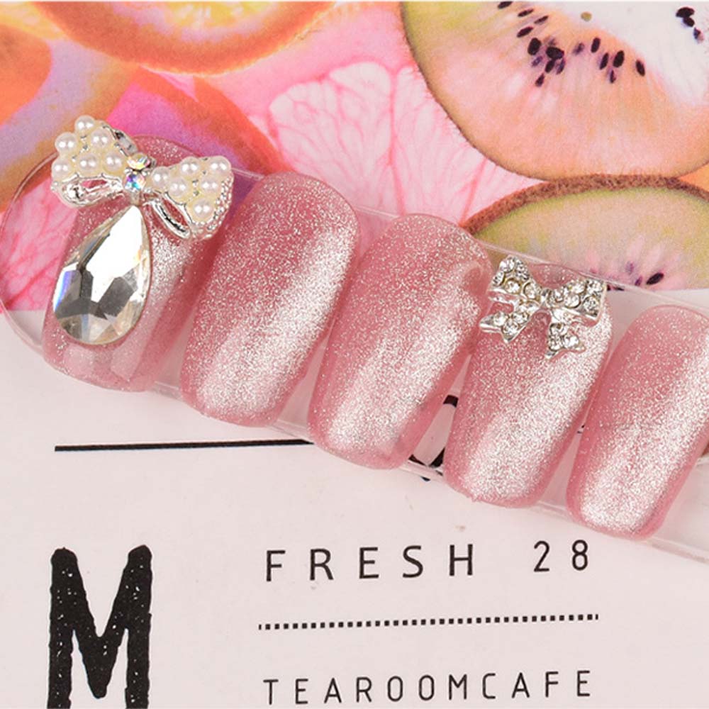 Bộ 5 đá nhân tạo đính trang trí móng tay hình nơ hiệu ứng 3D