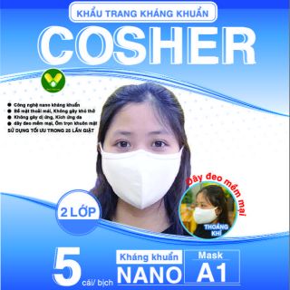 Khẩu Trang Vải Kháng Khuẩn Cosher ( 5 chiếc)
