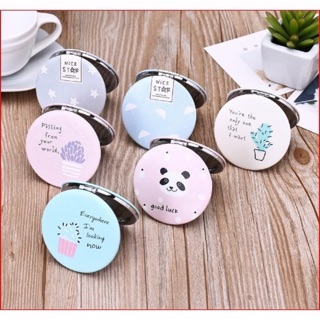 Gương Trang Điểm Mini, Gương trang điểm cầm tay, Gương tròn Siêu Xinh Kích Thước Nhỏ Gọn Tiện Lợi