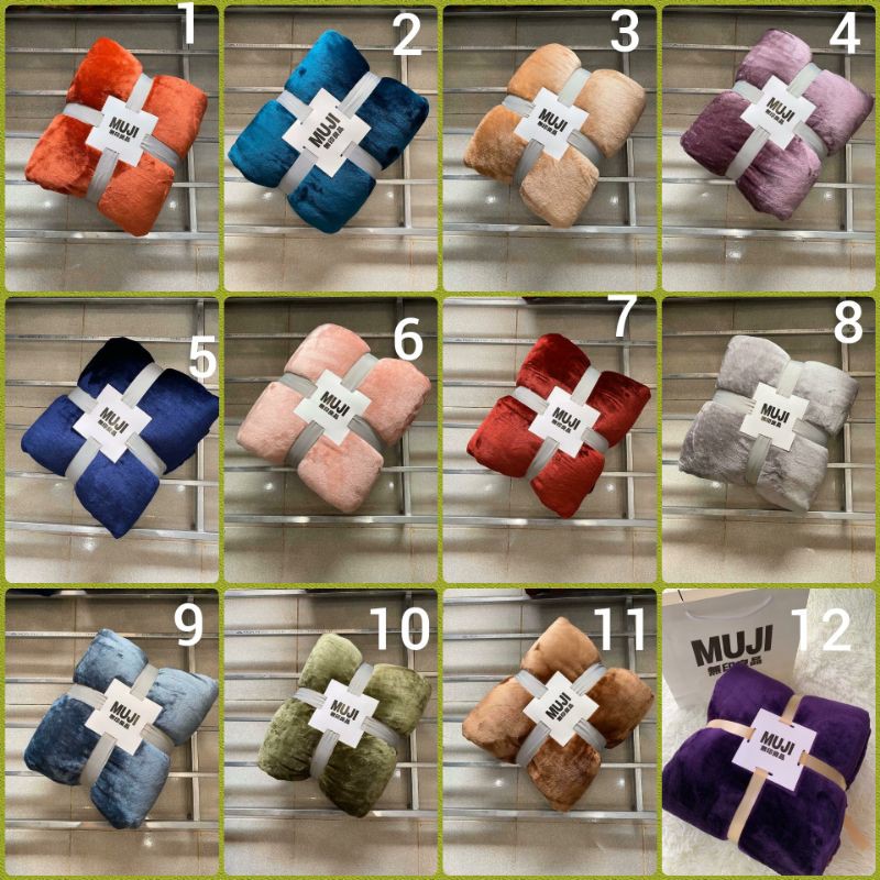 Chăn lông thỏ muji nhiều mẫu
