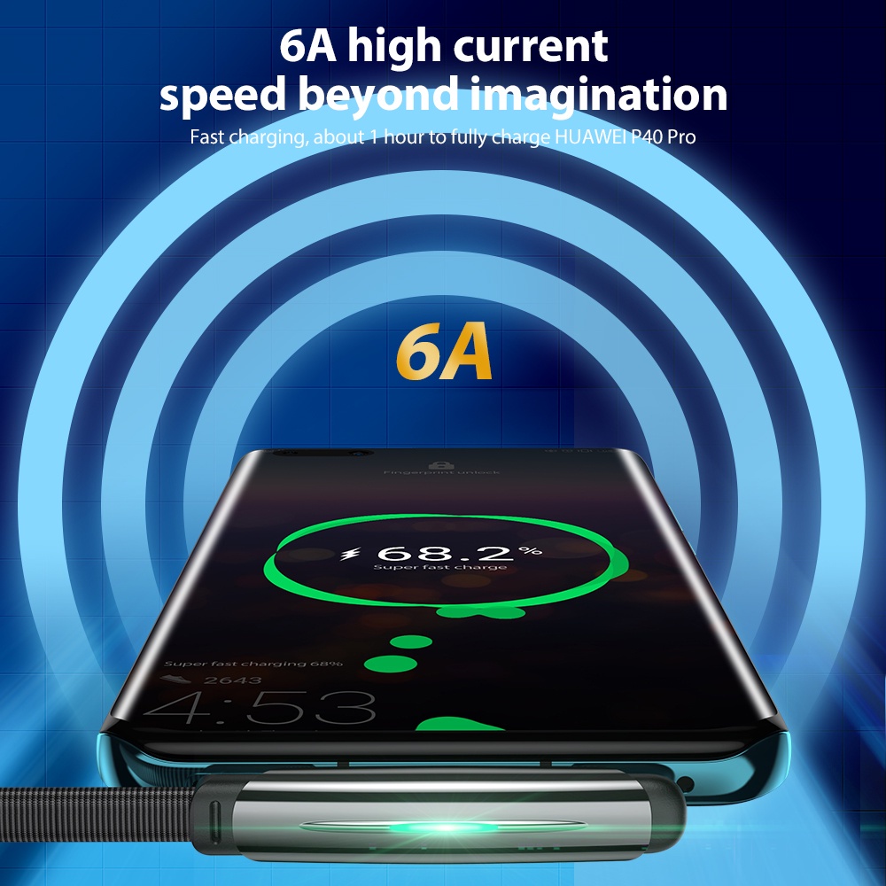 Cáp SạC Nhanh USB-C 6A 66W 90 Độ Chuyên DụNg