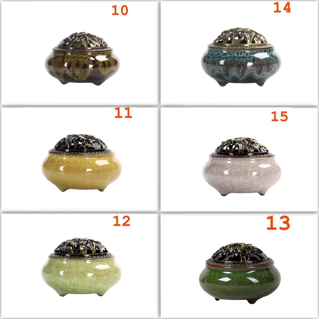 Lư xông trầm hương đỉnh đốt nhang gốm sứ shop Thiên Phúc Scent