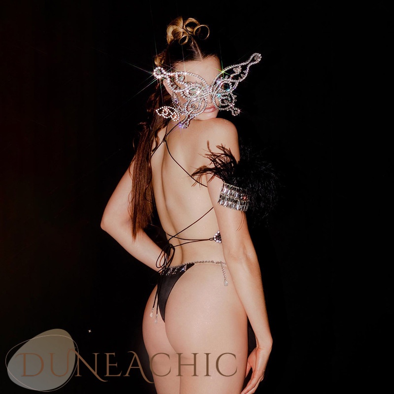 DUNEA Áo dây buộc nơ hở lưng quyến rũ cho nữ