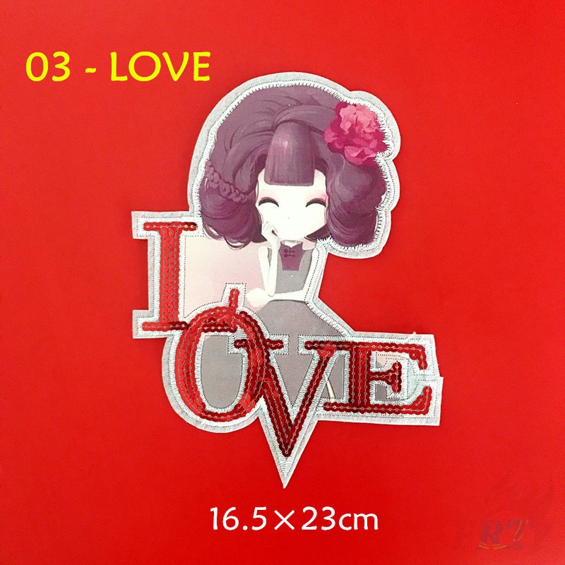 Miếng vá ủi thêu hình cô gái trẻ trung L-11121 phối kim sa nhiều kiểu tuỳ chọn
