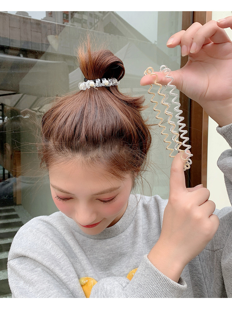  Dây buộc tóc dạng dây điện thoại phong cách Hàn Quốc đơn giản cho nữ