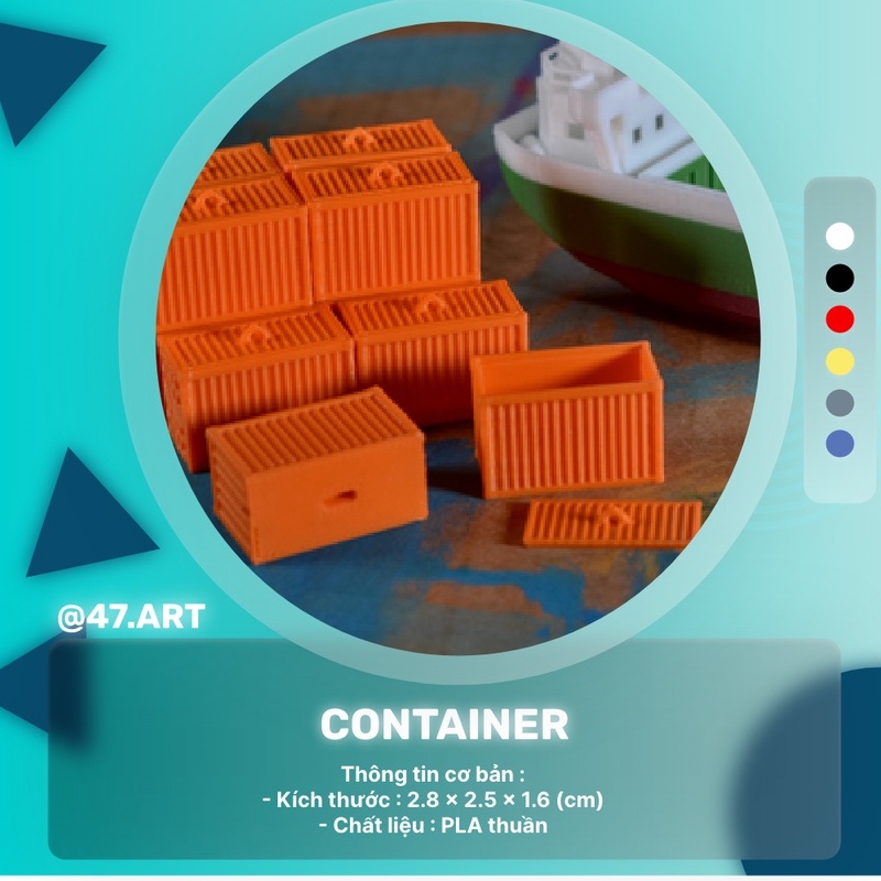 Mô Hình Container  Hộp Container Nhiều màu, làm đồ án, mô hình cảng biển, trang trí