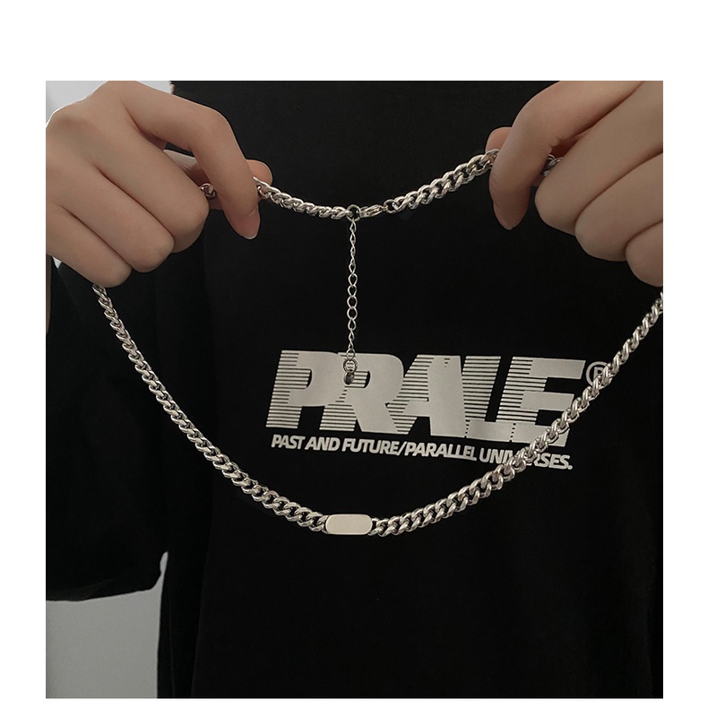 Dây chuyền chuỗi xích mặt vuông phong cách thời trang hip hop 19A1001