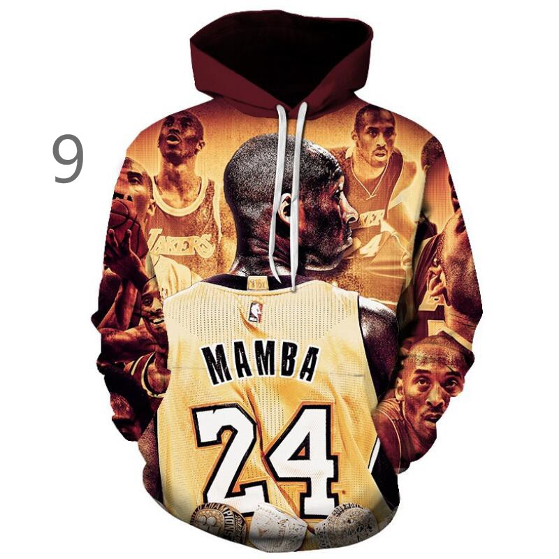 ❤️Cửa hàng nam giới❤️ Áo hoodie in hình Kebig Kobe cá tính | Áo hoodie in chữ Lakers 24th thời trang năng động