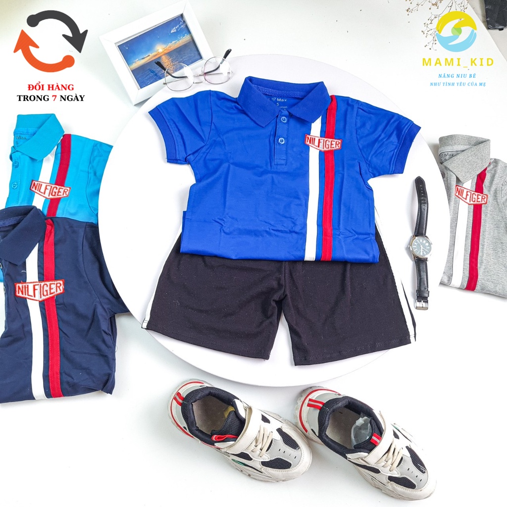 bộ bé trai sành điệu 100% cotton đẹp, thầm mồ hôi, mamikid