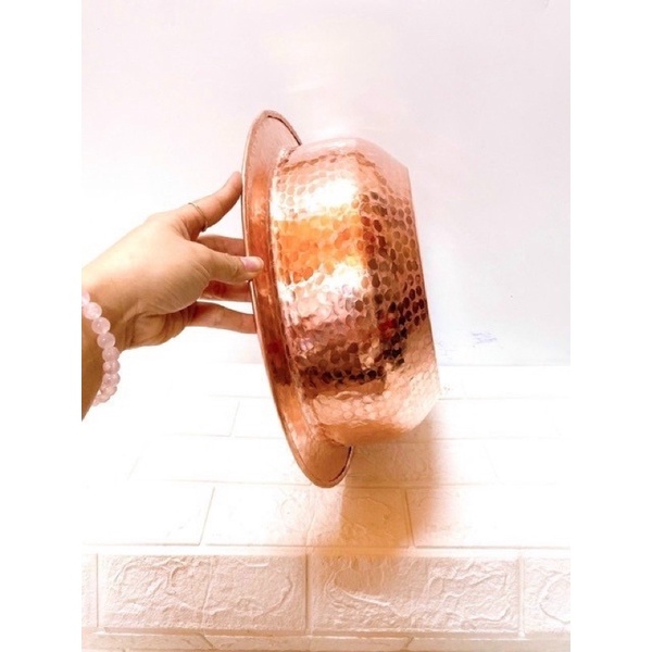 CHẬU ĐỒNG ĐỎ 36  CM CHẤT LIỆU BẰNG ĐỒNG ĐỎ 💯