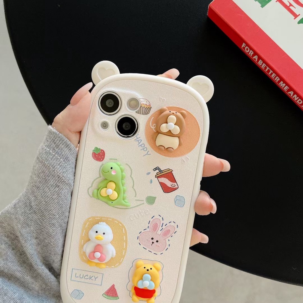 Ốp Điện Thoại Mềm Hình Tai Gấu 3D Cho iphone 13 13 promax X XS XR 11 11 pro max 12 12 pro 12 pro max