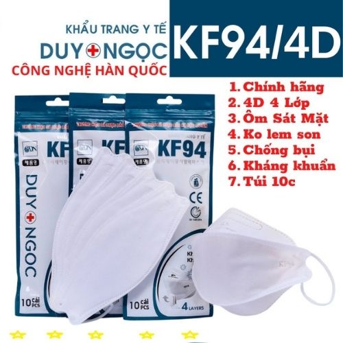 MÃ SRMA9785 giảm 50% đơn 0Đ-Sỉ 15 gói Khẩu trang y tế KF94 4D cao cấp chính hãng ,kháng khuẩn,chống bụi Quyền Anh.