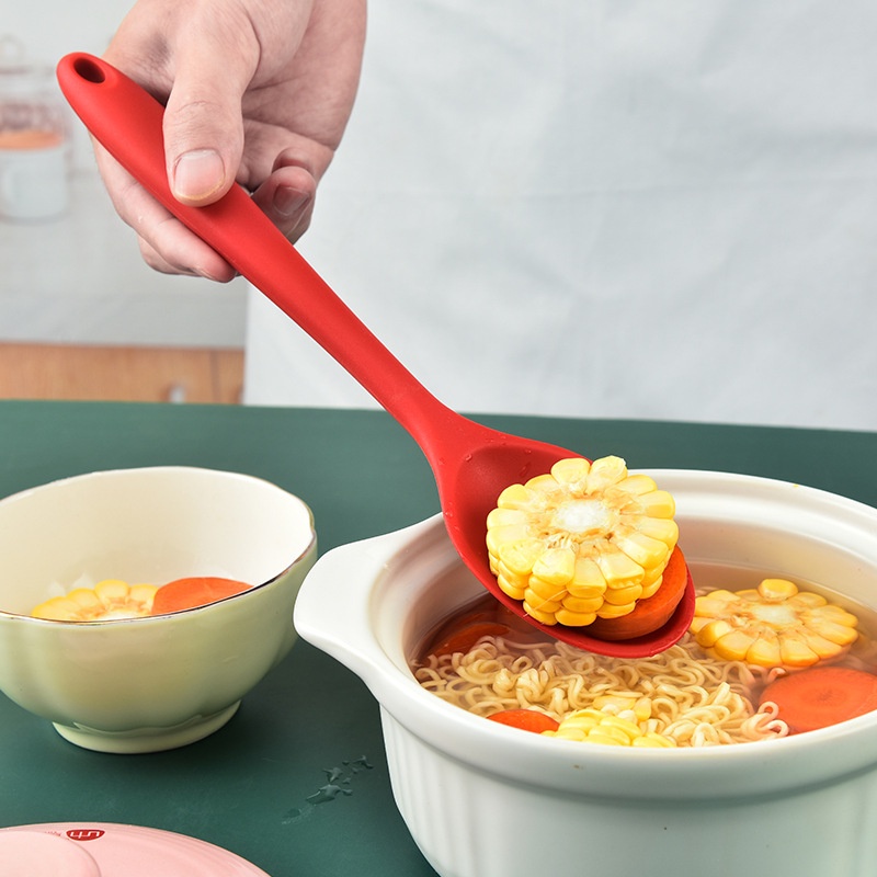Muỗng Silicone Trộn Salad Ăn Súp Tiện Dụng Cho Nhà Bếp
