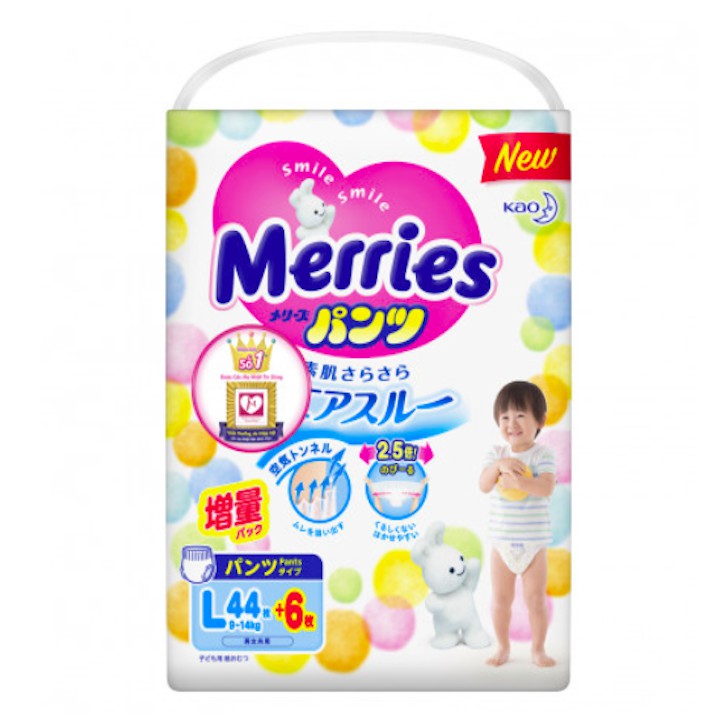 Tã /Bỉm Merries cộng miếng nội địa Nhật Bản Size NB96 /S88 /M68 /L58 /XL50 /XXL28