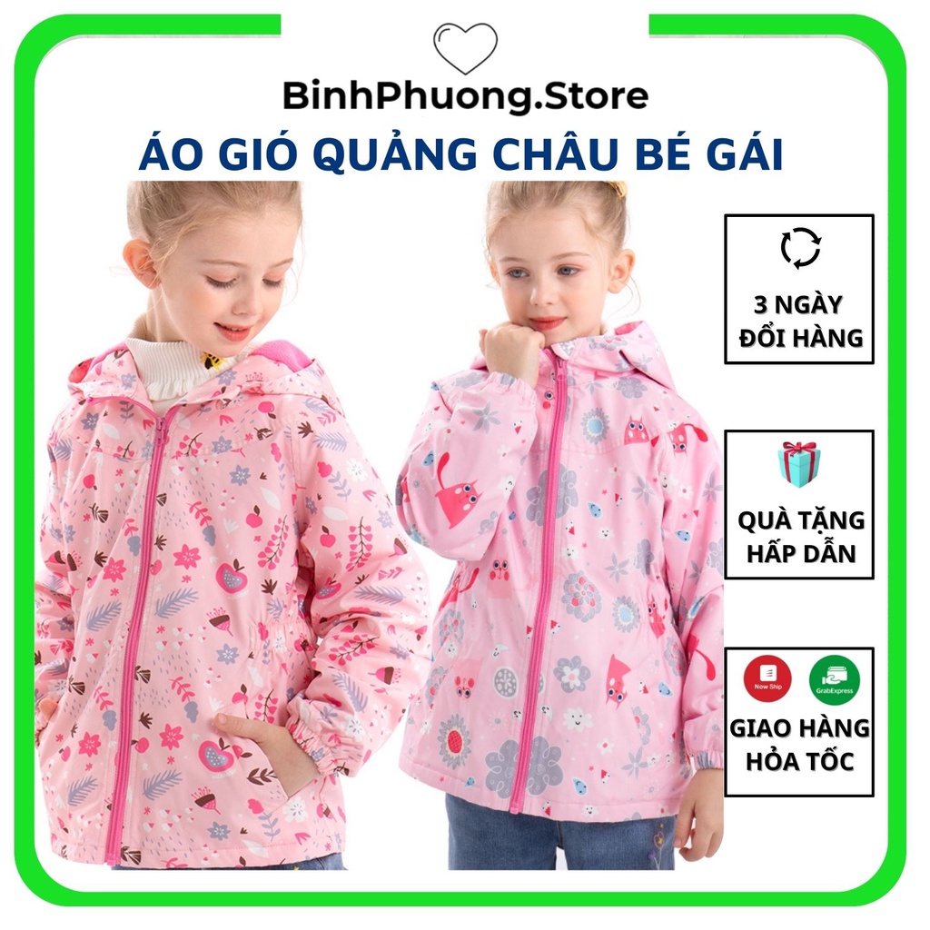 Áo Khoác Cho Bé, Áo Khoác Gió Cho Bé Gái Hàng Quảng Châu 2 3 4 5 6 7 8 tuổi Binhphuong.store