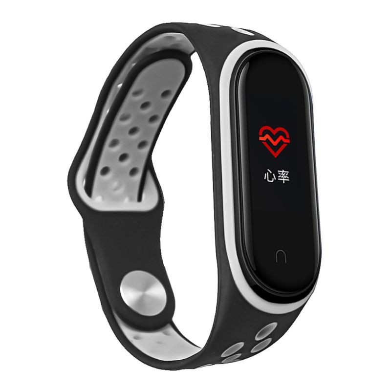 Dây đeo phối 2 màu silicone mềm thay thế cho đồng hồ thông minh Xiaomi Mi Band 3/4