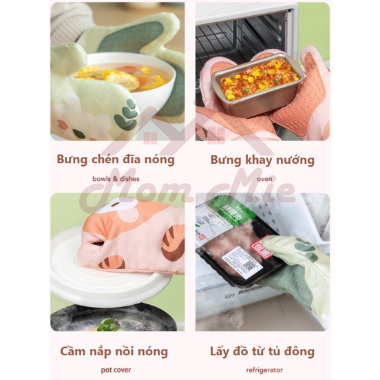 Găng tay cách nhiệt chống trượt dùng cho lò nướng, lò vi sóng - K002, J202