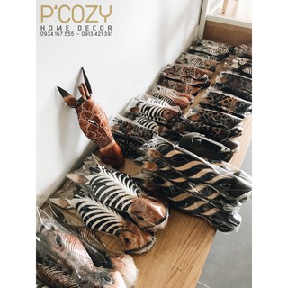 Đầu thú gỗ trang trí - size nhỏ