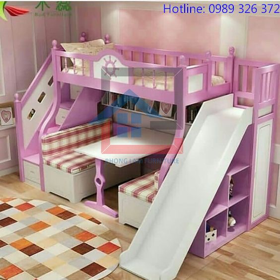 Giường tầng cho bé gái đáng yêu