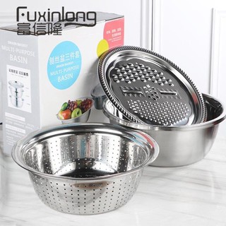 bộ rổ inox kèm nạo rau củ tiện dụng