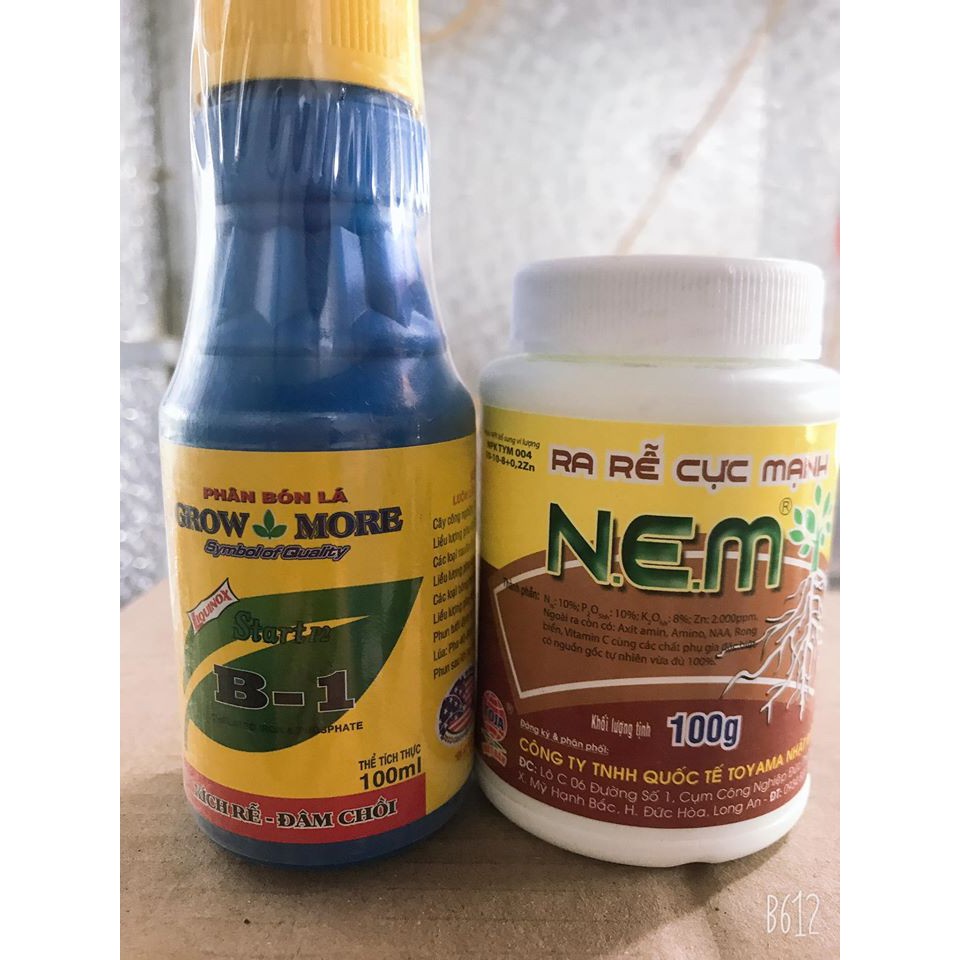 COMBO (1 LỌ PHÂN BÓN KÍCH RỄ NEM + 1 LỌ PHÂN BÓN LÁ VITAMIN B1) - 40K