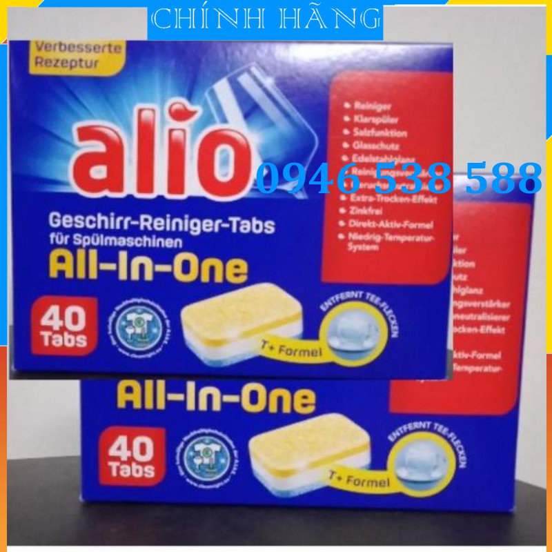 Combo 3 gói Viên rửa bát tổng hợp Alio All in one 40v (120v)