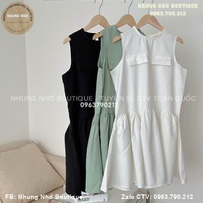 Váy tầng trơn sát nách đuôi cá 2 túi giả / Đầm xòe A1101N Nhung Nhớ