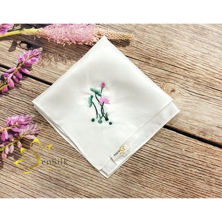 Khăn Tay Lụa Thêu Hoa Sen _ Quà Tặng Đối Tác