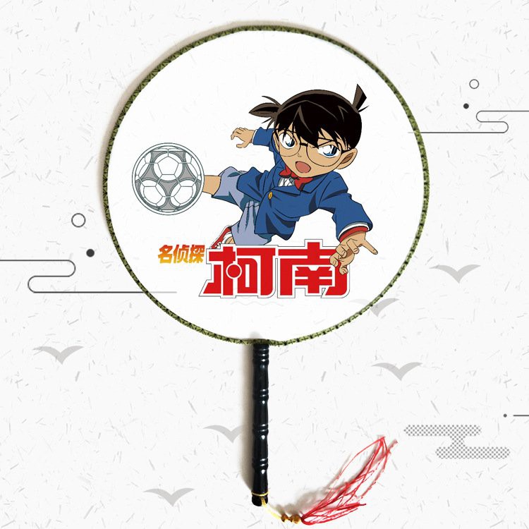 Quạt tròn cổ trang Conan anime cầm tay