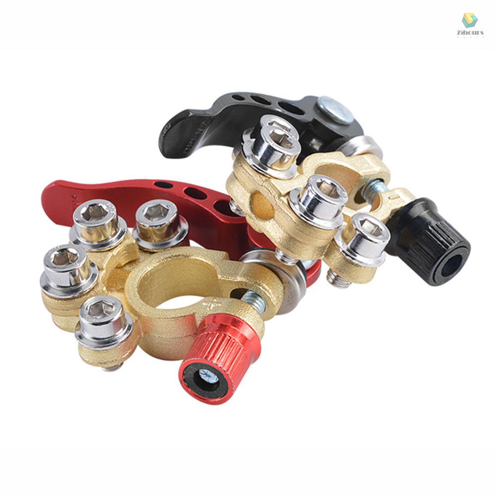 Set 2 Kẹp Nối Dây Cáp Đầu Cuối Bình Ắc Quy Xe Hơi Tháo Gỡ Nhanh Kèm Cờ Lê Cực Âm