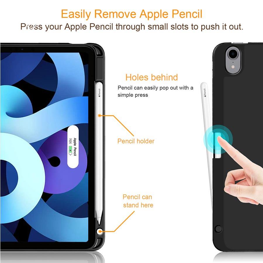 Bao Da Máy Tính Bảng Nắp Lật Nam Châm Thông Minh Có Ngăn Đựng Bút Cho iPad Air 5 2022 Air 10.9 2020