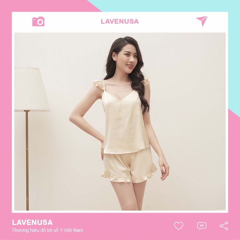 Bộ ngủ nữ mùa hè lụa cao cấp nhẹ nhàng thoáng mát Mialala LAVENUSA QA02