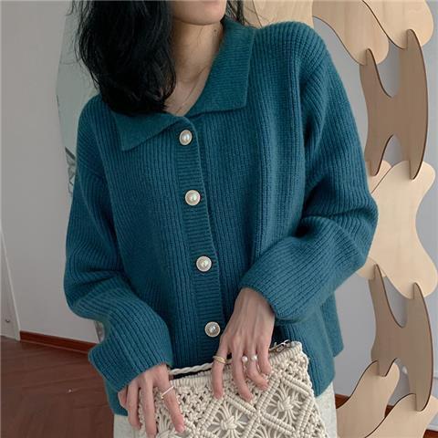 Áo khoác cardigan dệt kim dáng rộng kiểu Hàn cổ điển dễ phối đồ dành cho nữ
