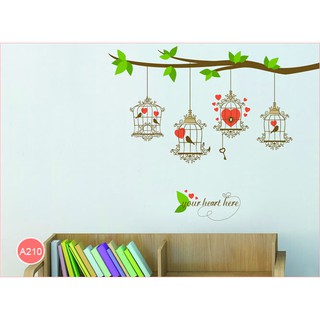 Decal dán tường lồng chim A210