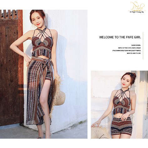Bộ đồ bơi áo tắm biển nữ bikini 3 mảnh dáng quần đùi - B3M013 | BigBuy360 - bigbuy360.vn