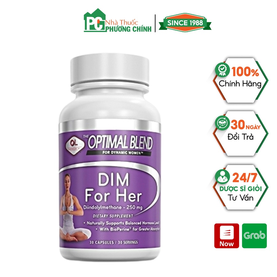 Viên Uống Nội Tiết Tố Nữ Dim For Her Olympian Labs Giúp Sản Sinh Estrogen Tốt Cho Nữ Giới