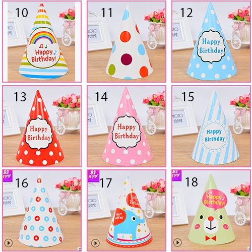 mũ sinh nhật happy birthday cho bé thôi nôi kỉ niệm tiệc - party hat