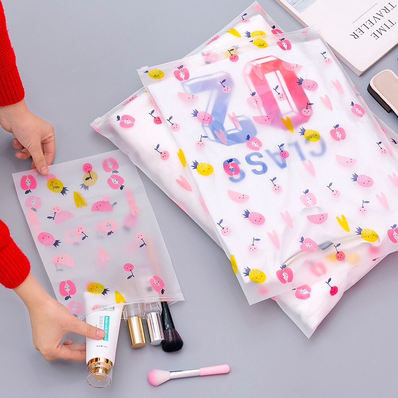 Túi zip đựng quần áo, mỹ phẩm, túi đồ dùng cá nhân hình trái cây chống thấm nước đi du lịch
