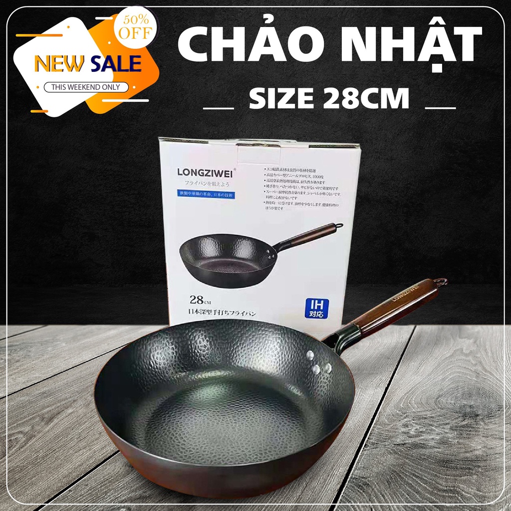 Chảo Nhật chống dính sâu lòng size 28cm chiên xào rán dùng cho mọi loại bếp