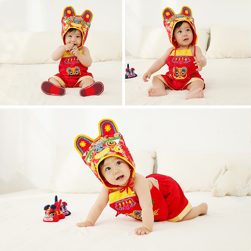mũ trẻ em Mũ lưỡi trai thêu Hình thêu truyền thống Mũ đầu hổ cho bé AKKU